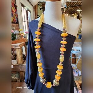 Orange, Goldtone and Red Multi Use Piece-Home Decor or Necklace